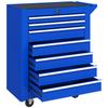 Tool Cart With 7 Drawers Lock Handle 2 Wheels With Brake Locking For Garage Home Blue