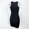 Sommer Ärmellos Sexy Tasche Hüfte Kurz Kleid Einfach Schlankmachend Tanktop O-Ausschnitt Mini Kleider Basic Mode Bodycon Party Elegant Kleidung