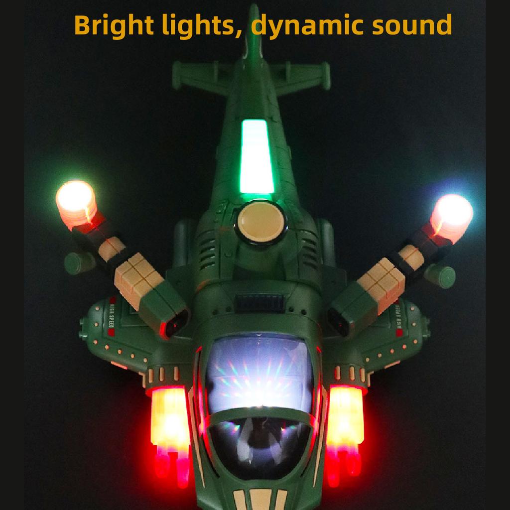 Helicopter Airplane Transforming Fighter Plane Toy with Musical and Lights for Toddlers Children