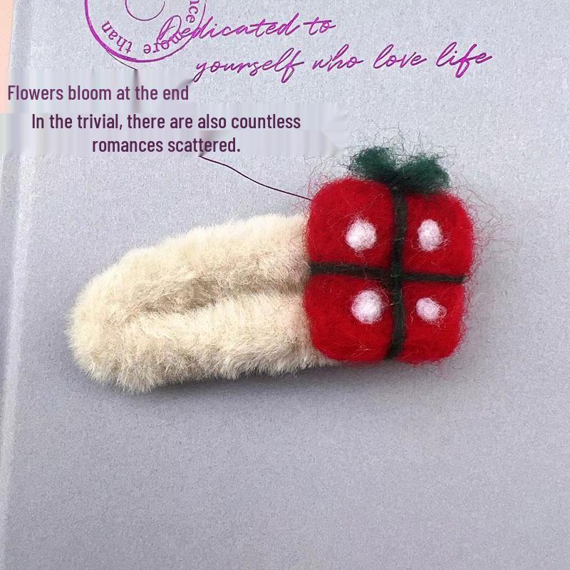 New Fluffy Reindeer & Mittens Hair Clips - Cute Wool Felt BB Clips for Autumn & Winter