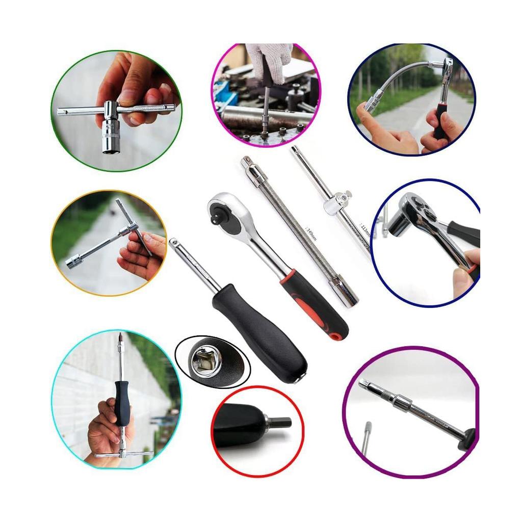 46pcs/set Professional Ratchet Tool Set Car Repair Combination Wrench portable Professional equipped torque wrench Tools