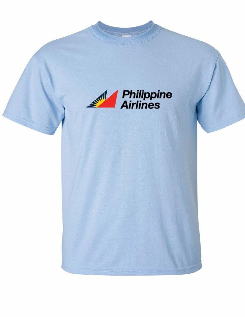 Philippine Airlines Retro Logo Tee Filipino Red Yellow Sky Blue Cotton T-Shirt L