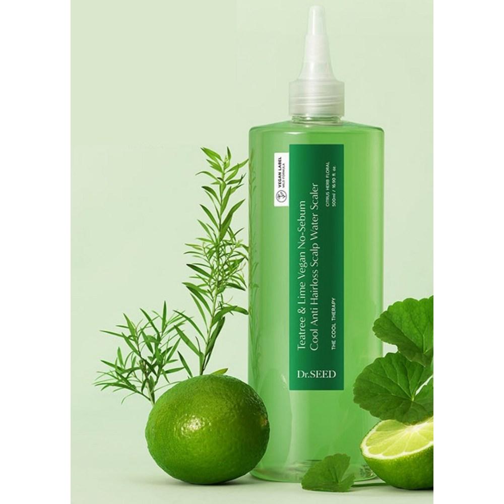 Dr. Seed Tea Tree & Lime Vegan Oily Care Cool Hair Loss Scalp Water Scaler Citrus Herb Floral Fragrance, 500ml, 1 piece