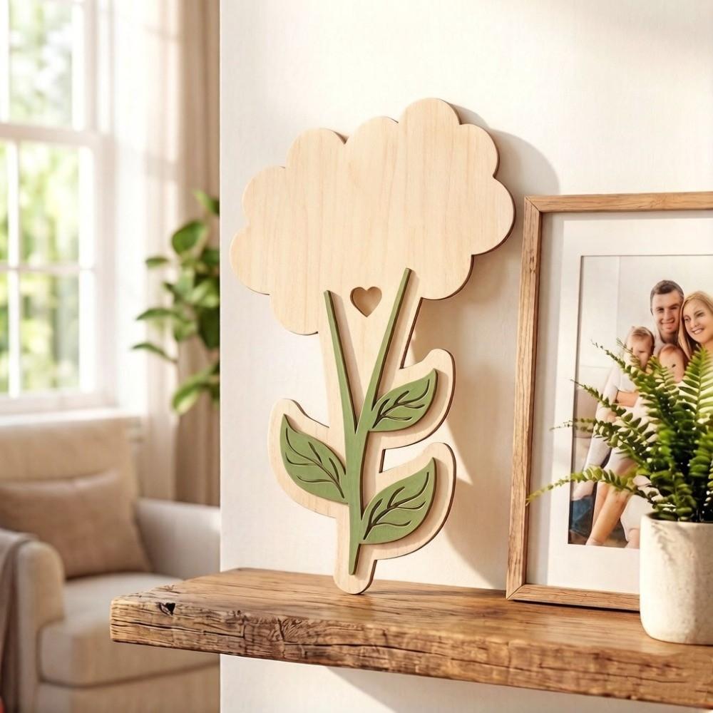 Flower Shape DIY Painting Crafts Handmade Table Decoration Wooden Ornament  Classroom Activity