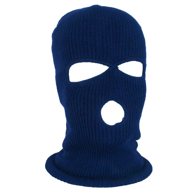 Maska na całą twarz Czapka z dzianiny z 3 otworami Zimowa maska typu beanie Czapka z daszkiem Nowe czarne ciepłe maski na twarz
