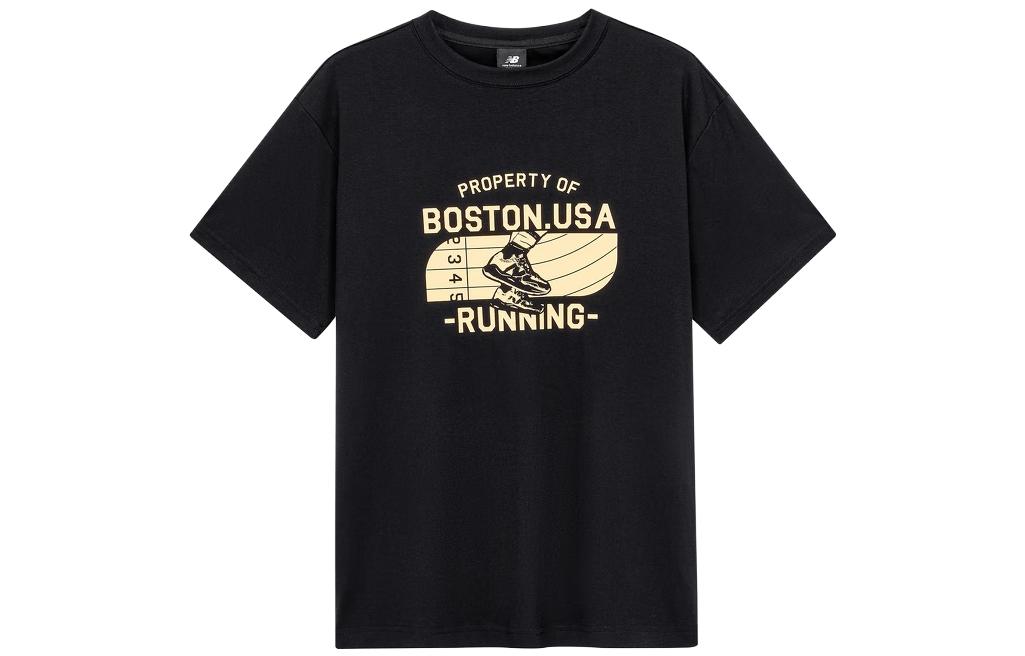 New Balance T Shirts Men s Black Crew Neck Moderate Straight Fit AMT32374-BK S