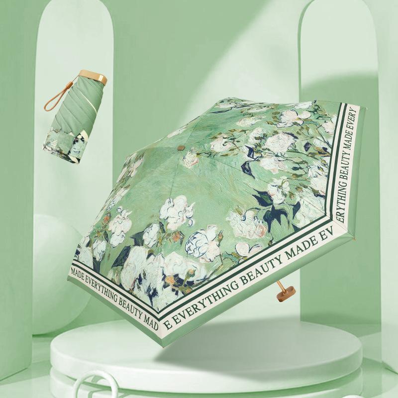 Know Parapluie Mini Plat Six Plis Haut de Gamme Protection UV Double Usage Pare-Soleil & Parapluie de Pluie