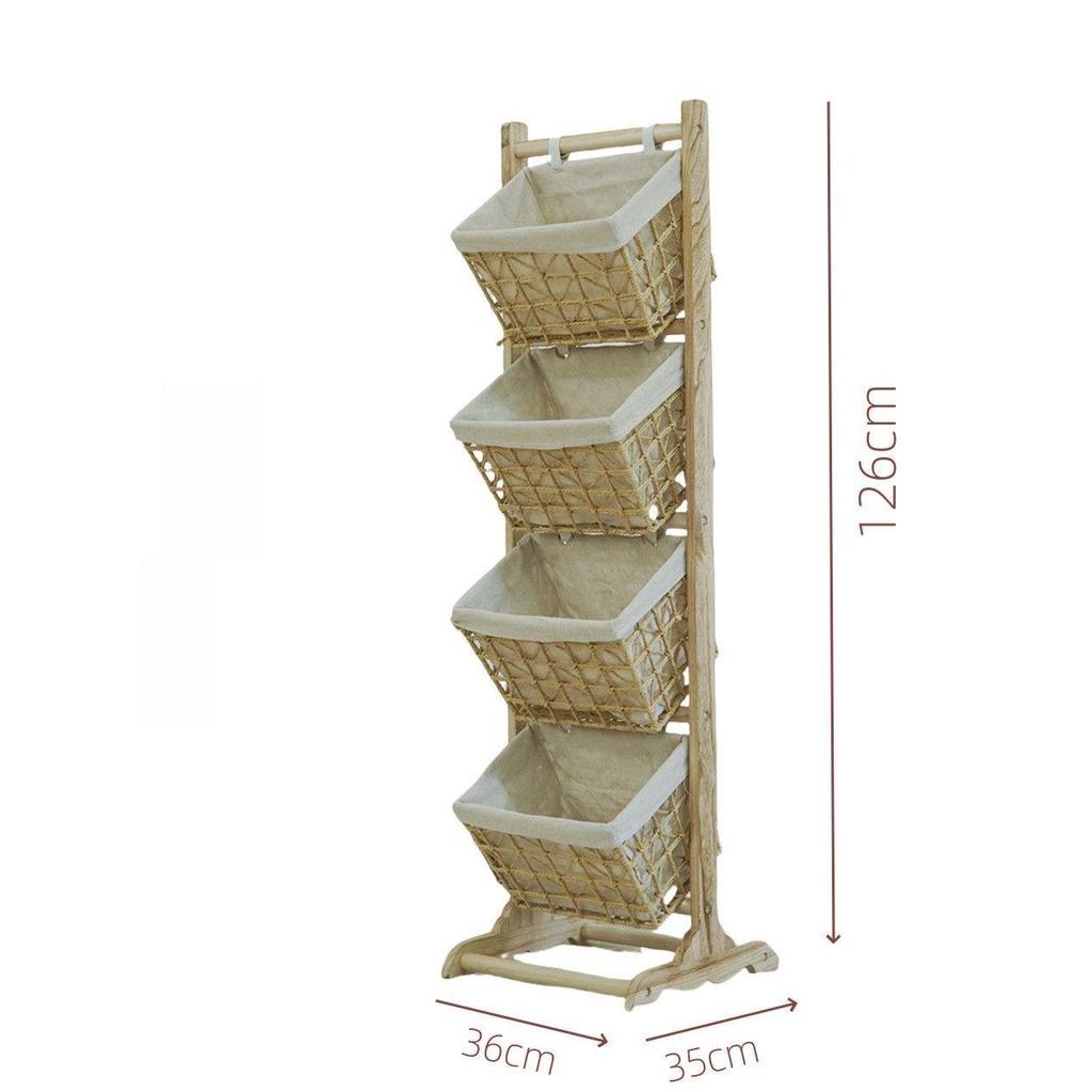 Woven Multi-Layer Snack & Sundries Storage Rack for Living Room