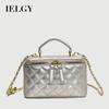 Silver Mini Bag Women's Year Summer Trendy Diamond Chain Handbag Commuter Shoulder Messenger Bucket Bag