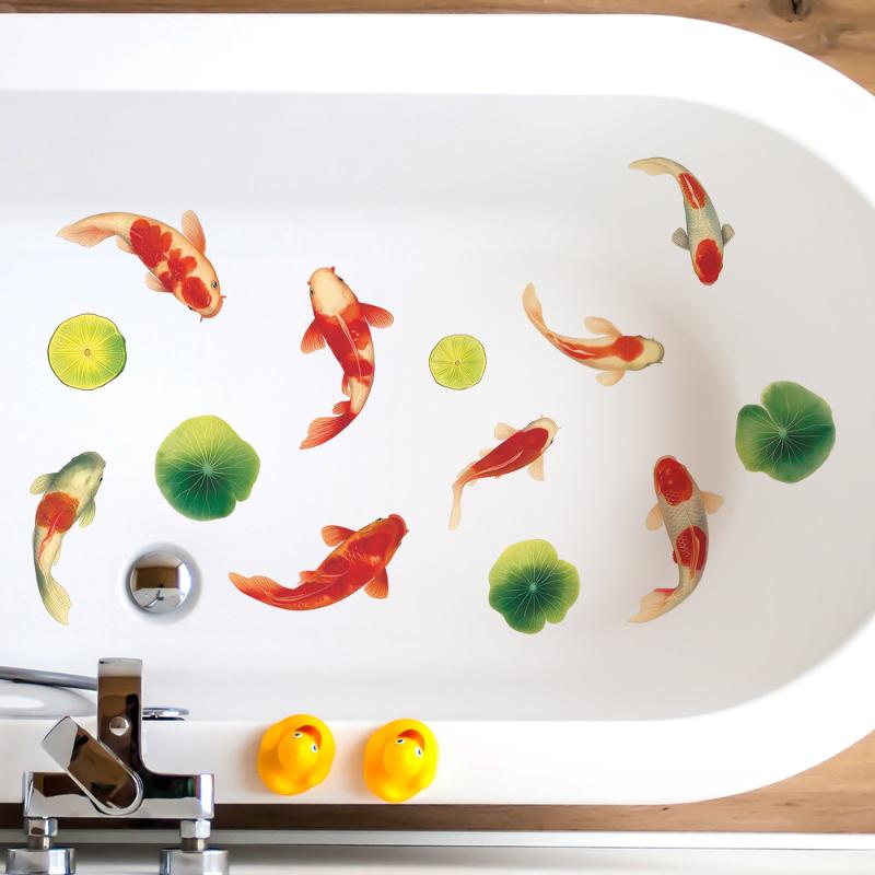 Floral Bathroom Sink Stickers Removable Self-Adhesive Waterproof Bathroom Toilet Decorative Sticker Bathtub Sticker Home Decor