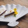 Japanese Fan-shaped Plate Ceramic Sushi Plate Irregular Snack Plate Dim Sum Plates Hotel Restaurant Creative Tableware