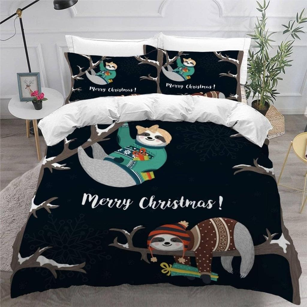 3D Printed Boutique Bedding Set Cartoon Animal 3-Piece Set for Children and Adults Full Size Soft 100% Microfiber Zipper