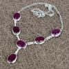 Red Jade Gemstone Handmade 925 Sterling Silver Jewelry Necklace 18" KKG-131