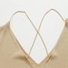 V-neck Cross-back Short Sleeve Knit Top