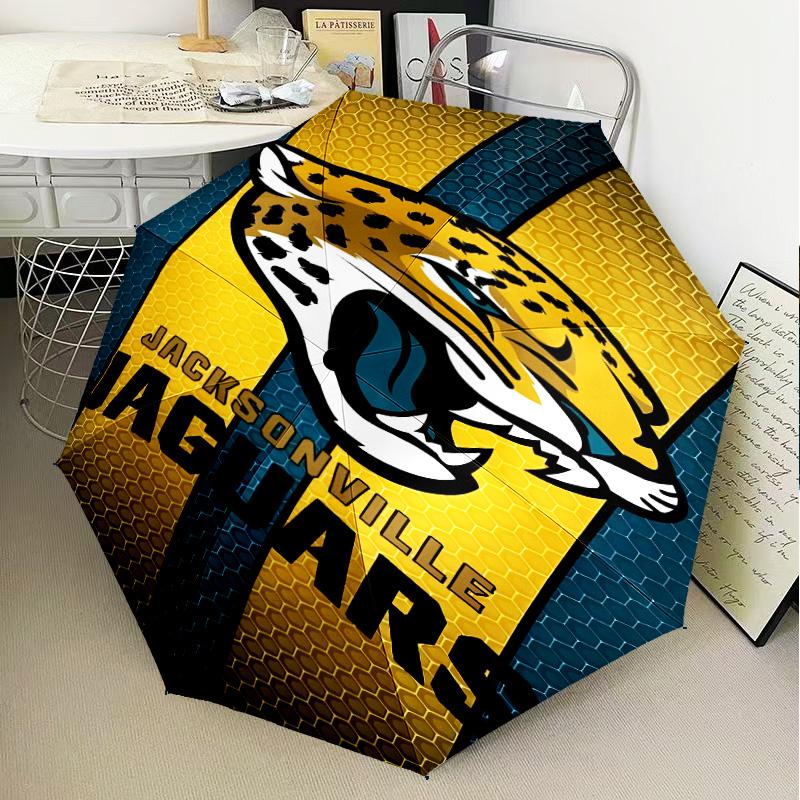 Jaguars Team Spirit Umbrella Folding Umbrella, Automatic Umbrella 8-Frame for Travel, Camping Use Gift for Halloween Christmas