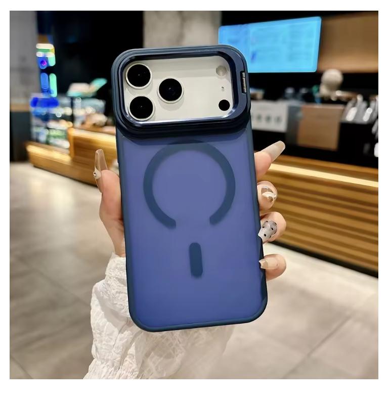 

Luxury Metal Bracket Frosted Matte Translucent Magsafe Magnetic Case For iPhone 17 Pro Max 17 Air 16 15 14 13 12 Pro Max Cover iPhone 16 Pro