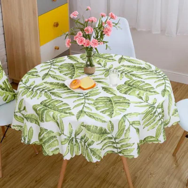 Proud Rose Waterproof Tablecloth Printed Round Table Cover Tea Table Cloth for Wedding Party Home Dining Table Decor Wash-free