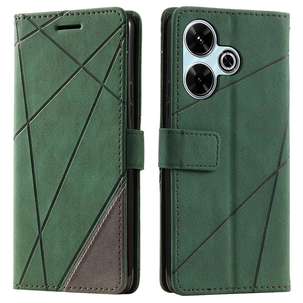 Leather Case for Xiaomi Redmi 13 5G/4G/Poco M6 4G/Redmi Note 13R 5G Splicing Wallet Phone Cover