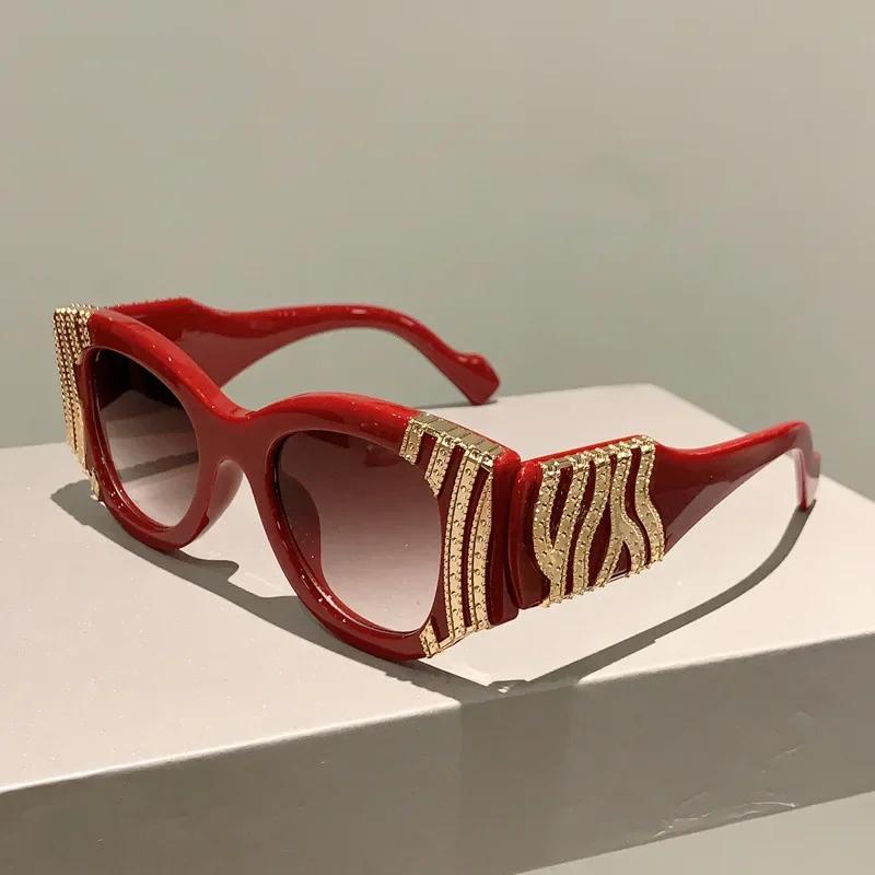 Big Frame Cat Eye Sunglasses Women Vintage Trendy Punk Oversized Luxury Designer Shades Sexy Ladies Fashion