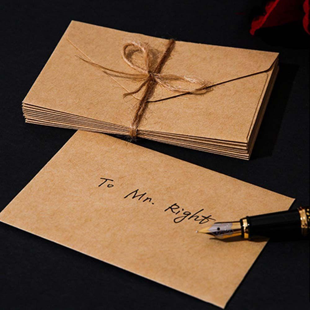 Invitație de nuntă din hârtie Kraft plic gol Suport carduri plic pentru fereastră Plic mic de hârtie