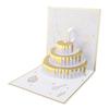 Birthday Card Cake Fireworks Stars Balloons 3D Birthday Greeting Card with Light Music Envelope for DIY Present Gold