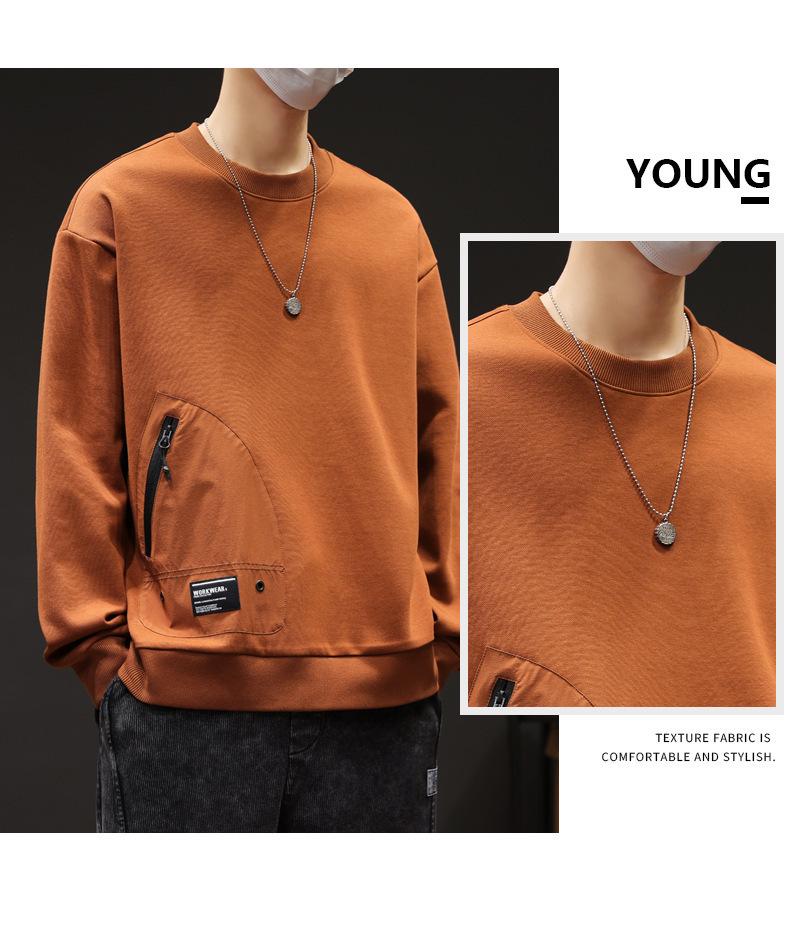 Herren Retro Locker Geschnitten Reißverschlusstasche Hoodie - Einfarbige, Vielseitige Herbst/Winter Mode
