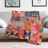 Micro Fleece Blanket Cooling Lightweight Warm Blanket Boho Decorative Geometric Patch Throw Blanket Cozy Conditioning