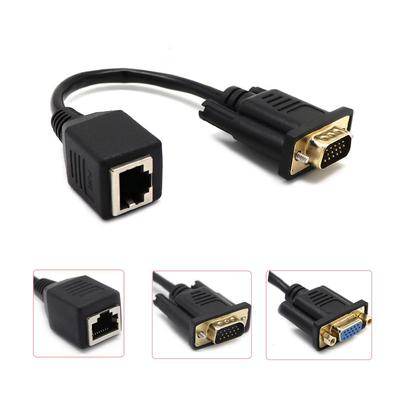 Plug-and-Play-Stecker/Buchse auf VGA-Buchse auf RJ45-Ethernet-Port-Netzwerkkabel-Adapter VGA-Extender