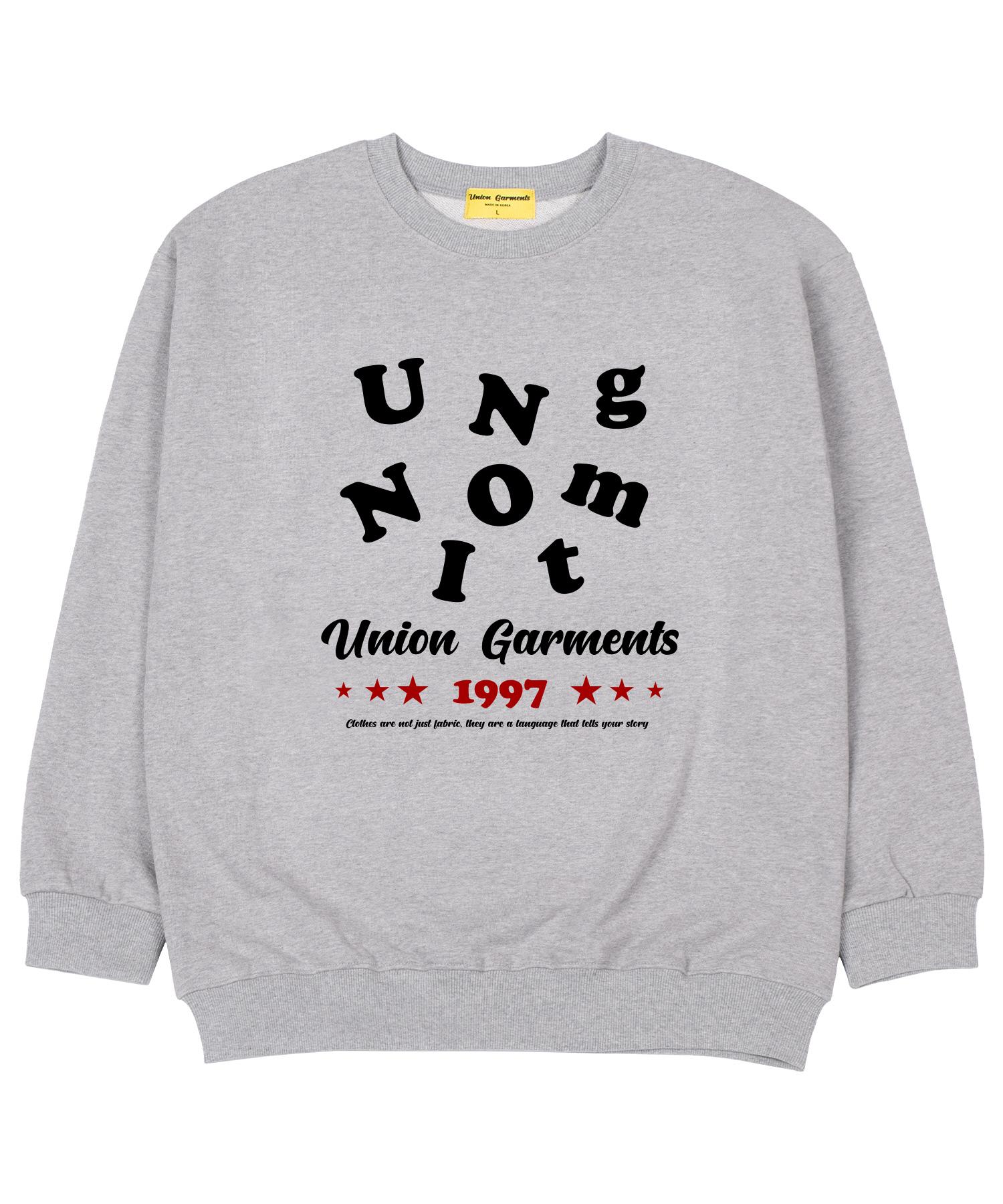 Union Garments Свитшот оверсайз с алфавитным логотипом, французский, серый M