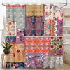 Patchwork Duschvorhang, Vintage Patchwork Boho Floral Blume Bohemian Bunt Frühling Retro Muster Nähte Bohemian