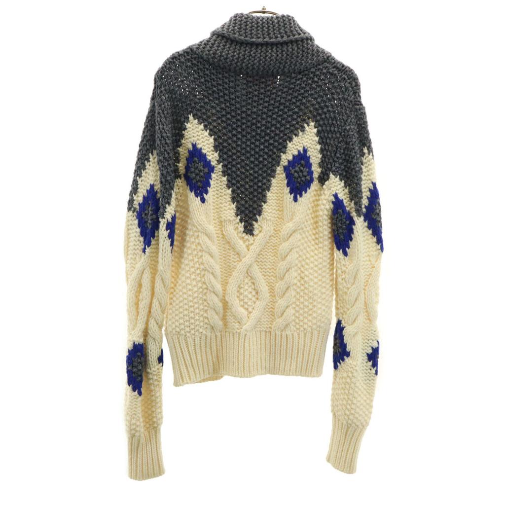 DIESEL Long sleeve Shawl collar Cowichan knit cardigan S gray Men's Used