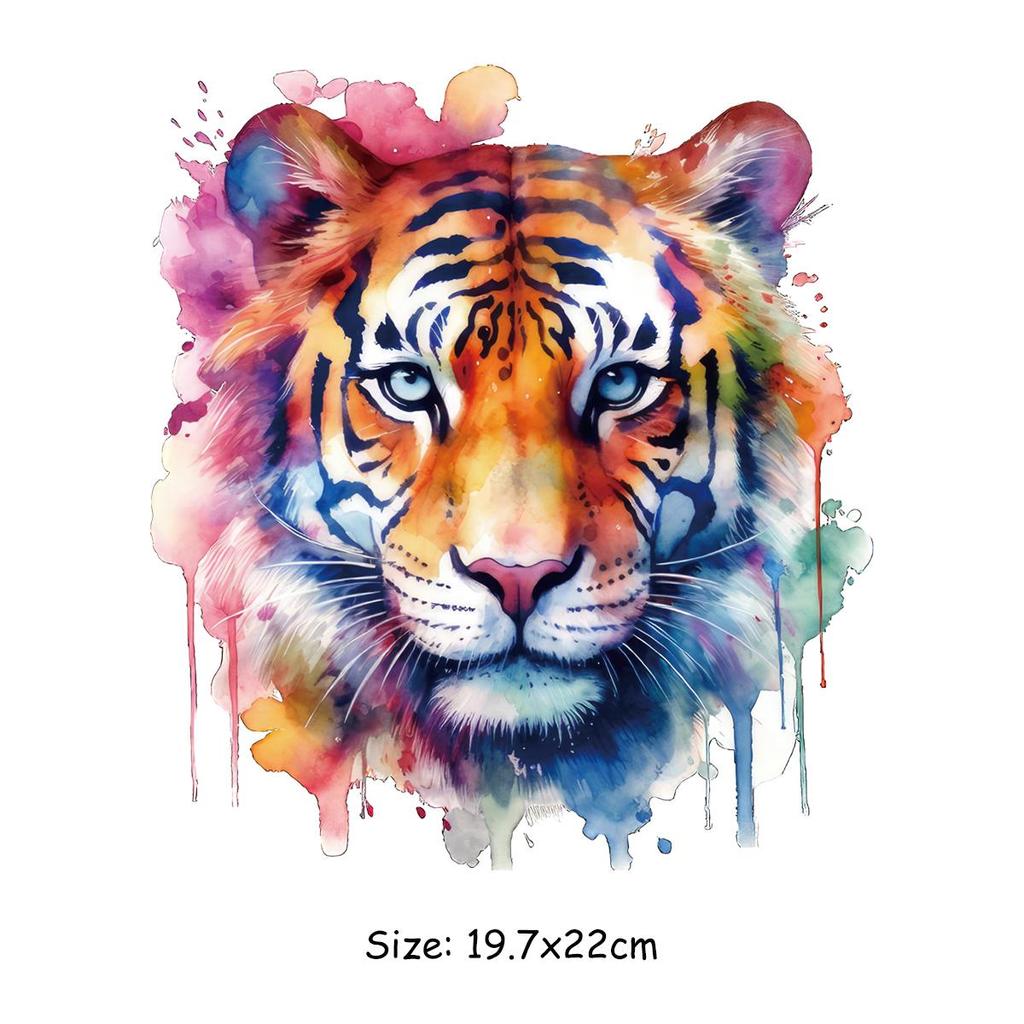 Cool Tiger Iron-On Transfers For Clothing New Diy Garment Accessory Heat Transfer Washable Thermal Patches Decals