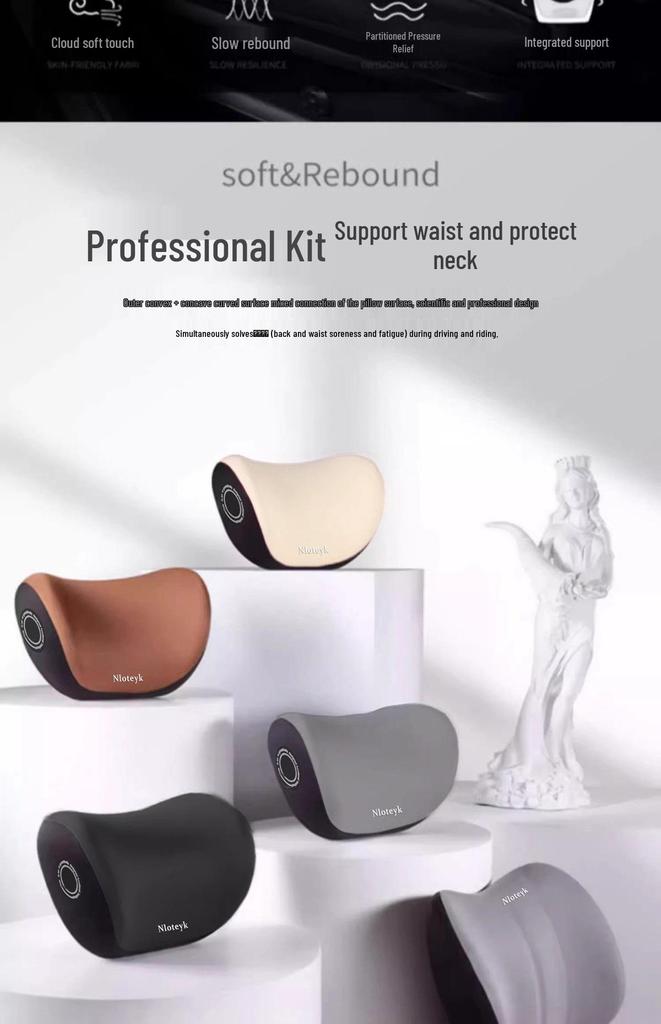 Car Memory Foam Neck & Lumbar Support Pillow Set: Ergonomic Headrest, All-Season Seat Back Cushion