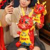 Kawaii Cartoon Dragon Plush Doll Toy Year of 2024 Mascot Doll Ornament Soft Stuffed Animal Pillow Chinese Zodiac Dragon Doll Kids New Year Gift