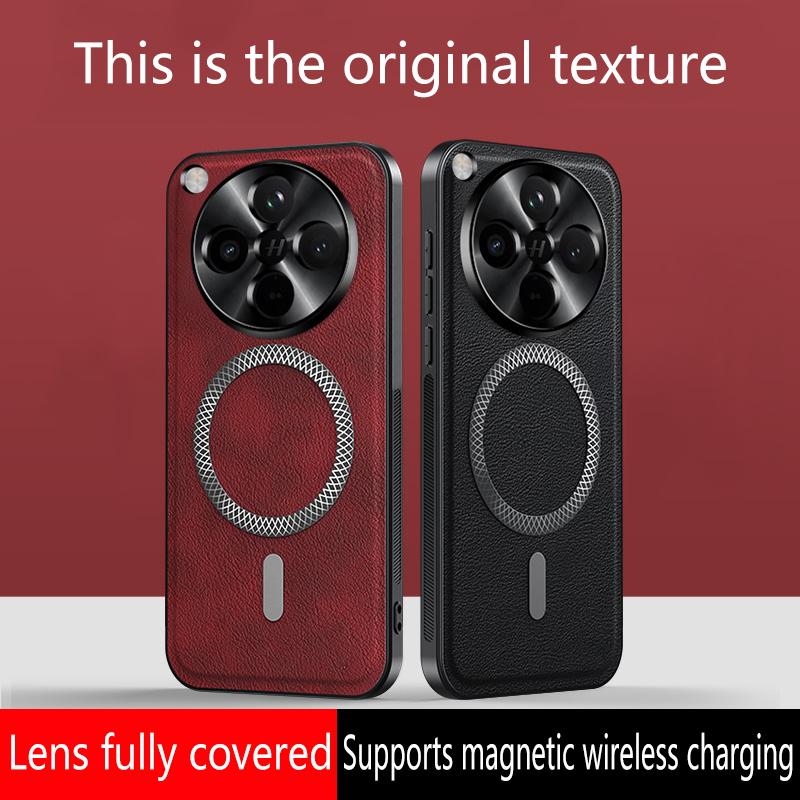For Oppo Find X8S Case Magnetic Elegant Leather Wear-Resistant Lens Fully Covered Non-Slip Grip Edge Cover Shell