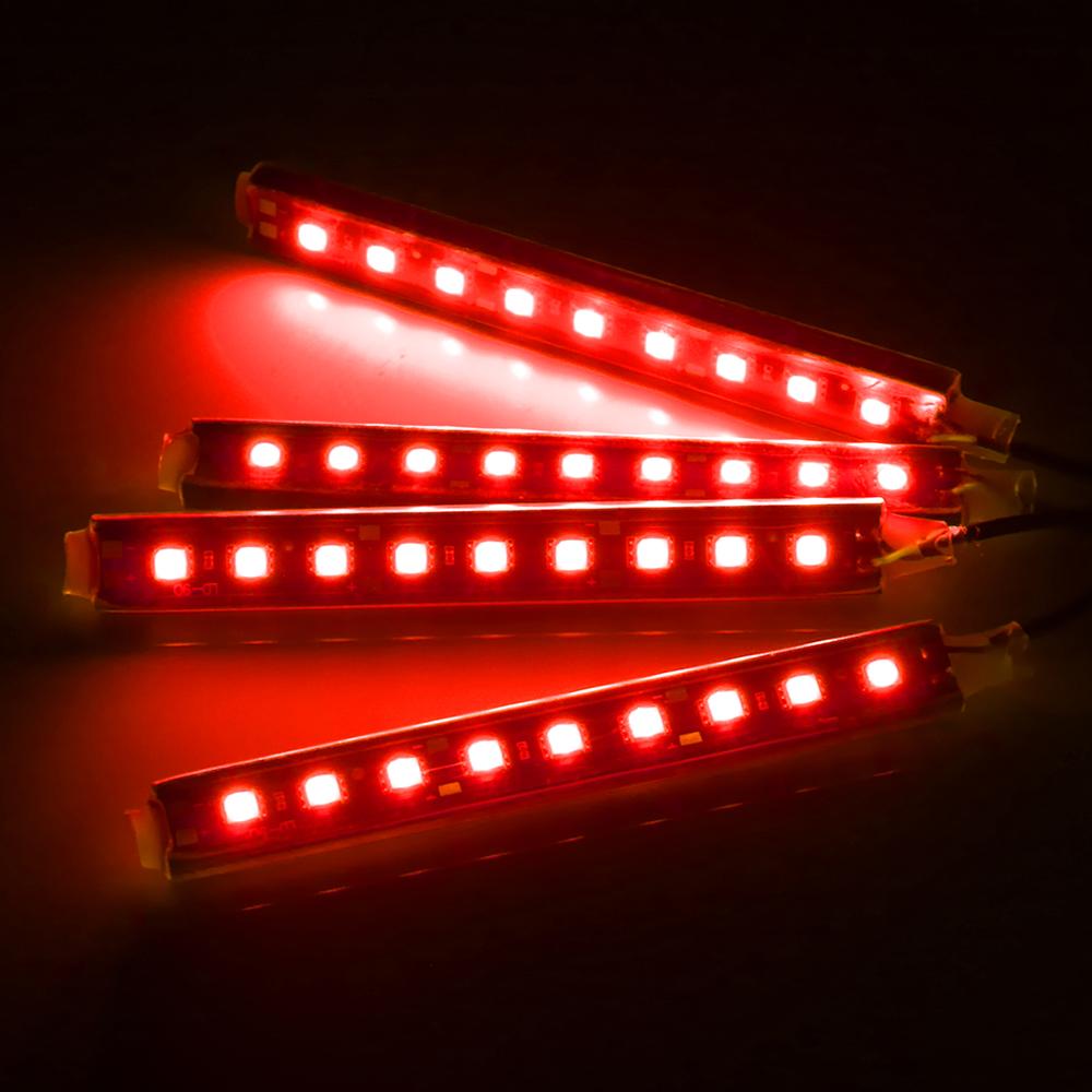 Dash Floor Foot Strip Lights 9 LED 4 In 1 Car Interior Atmosphere Lights Cigarette Lighter Adapter Auto Decorative Lamp