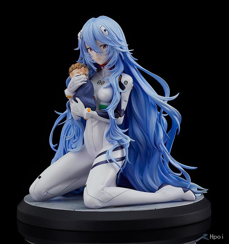 16CM Anime Shin Evangelion Gekijouban Ayanami Rei Figure Long Hair Ver Sitting Model Toy Gift Collection Action PVC 1/7 Poseable Articulated Scale