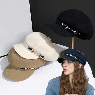 1 Piece of Women's Lightweight Newsboy Hat with Metal Waistband Buckle and Adjustable Drawstring, Suitable for Spring Parades