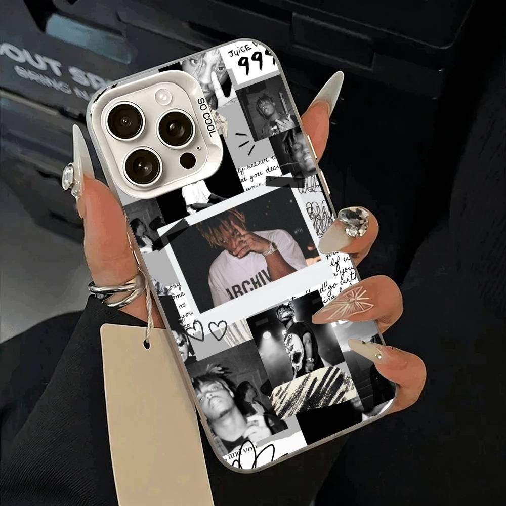Rapper -999 J-Juice W-WRLD Phone Case For iPhone 17,16,15,14,13,12,11 Plus,Pro Max,XS,white Silver Phone Case