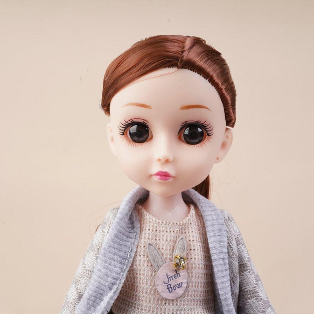 Attractive Eyes 30cm Bjd Doll with Clothes Long Hair Princess Makeup Ball Joint Doll  Birthday Gift