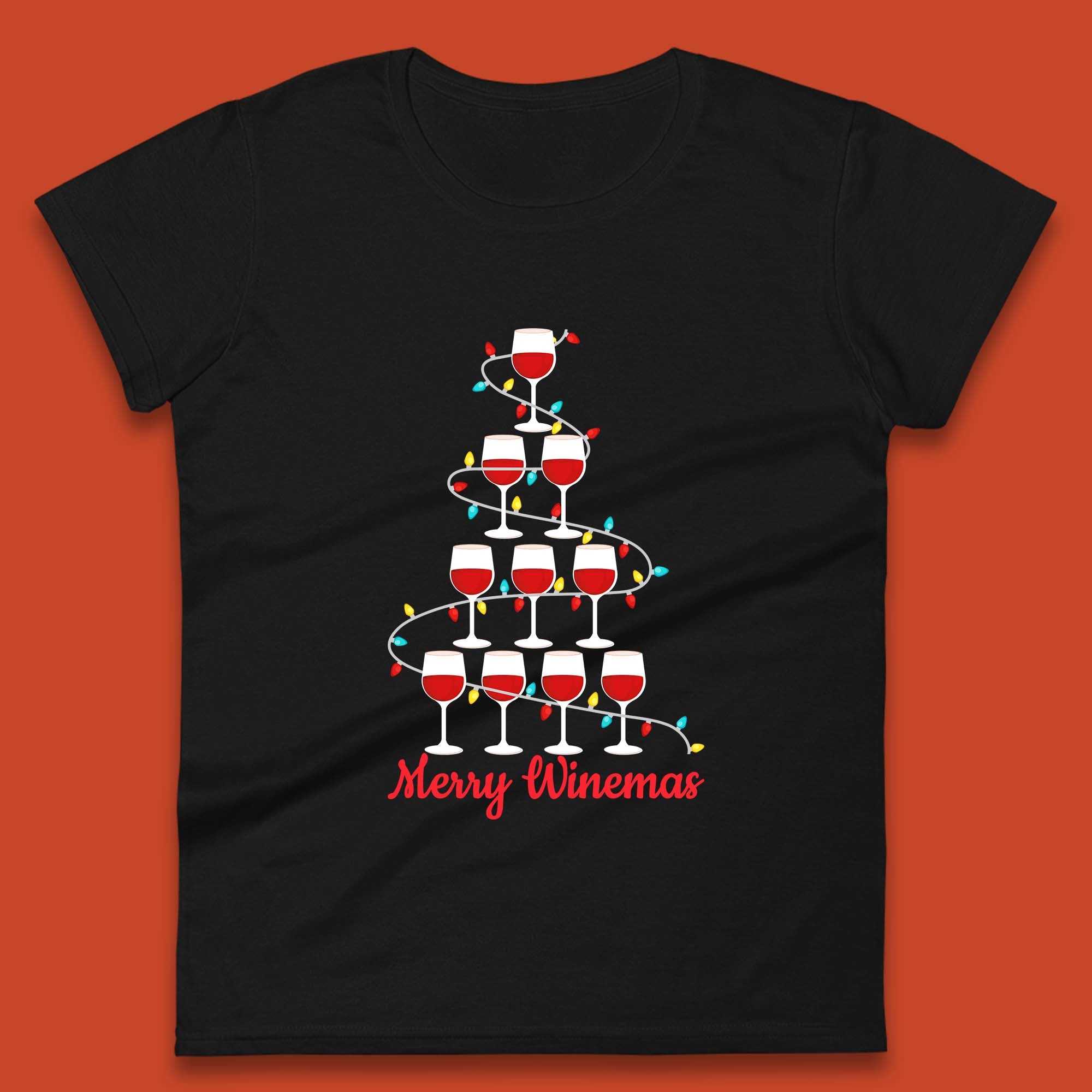 Merry Winemas Christmas Womens T-Shirt Mens Tops Tees Unisex M