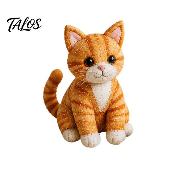 Kit de Manualidades para Adorno de Gato Patchwork DIY, Crea un Adorable Adorno, Animal 3D Costura Tela Pre-cortada Gatito Lindo para Adultos Principiantes, Decoración del Hogar
