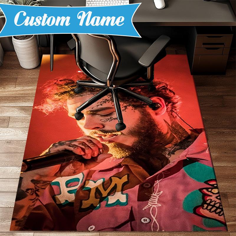 Custom Name Rap Music Malone Rug Game Carpet, Floor Mat for Bedroom Living Room Entryway Rug, Home Decor Idea Gift for Christmas birthday
