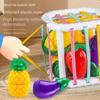 2 in 1 Montessori Baby Toys Cut Fruit Sensory Development Learning Educational Toy Colorful Block Sorting Game for Babies Infant