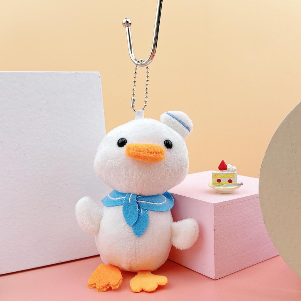 Cartoon Duck Plush Keychain - Cute Animal Pendant & Keyring Ornament for Couples