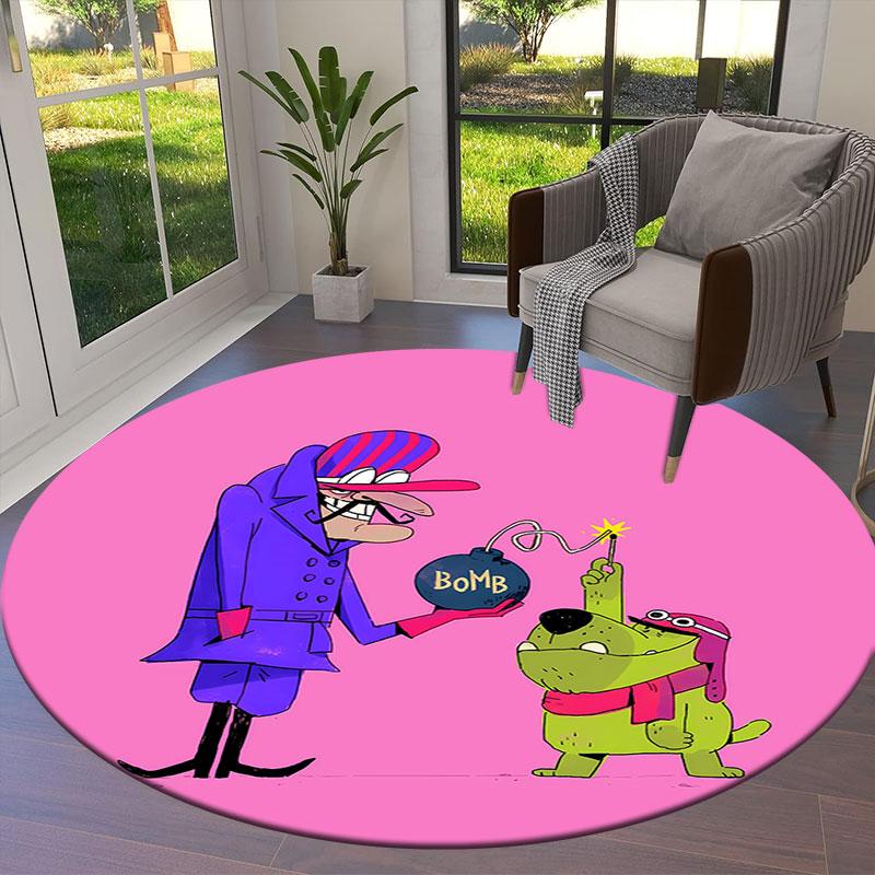 Dastardly Round Area Rug,Carpet Rug for Living Room Bedroom Sofa Playroom Decor,Non-slip Floor Mat