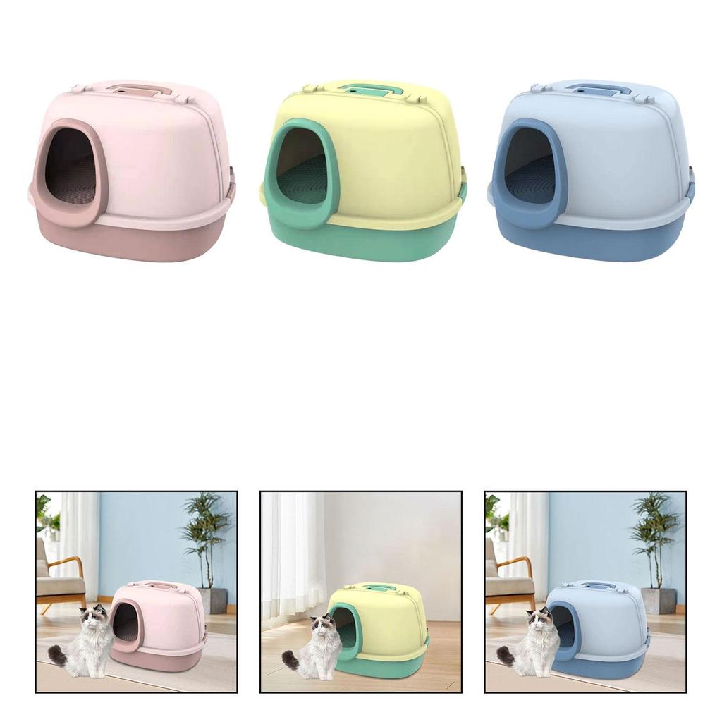 Anti Splashing Cat Litter Tray with Frame Large Foldable Pet Toilet for Indoor Cat Enclosures and Cages
