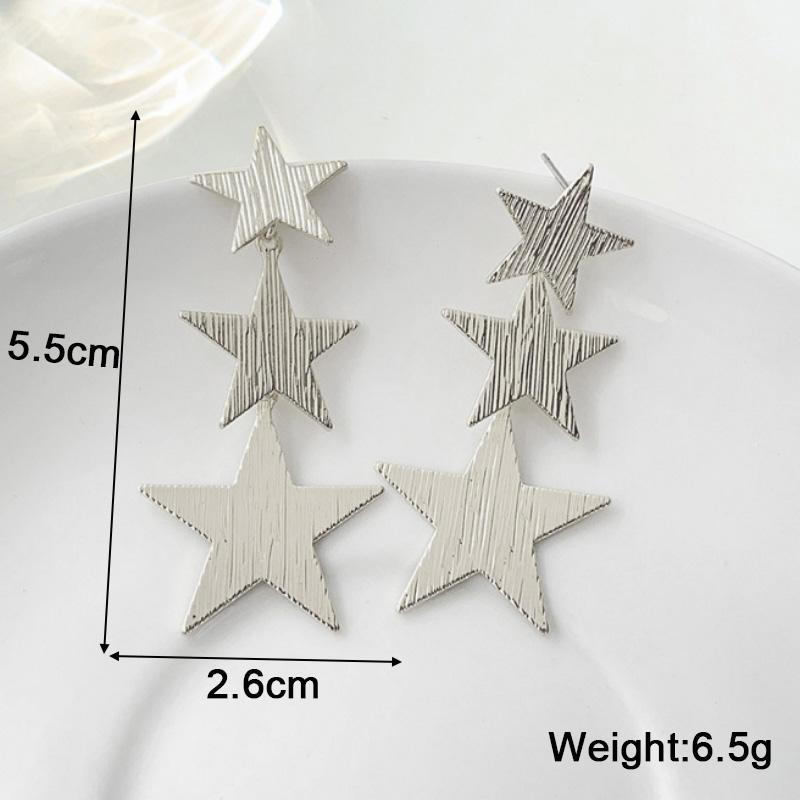 New Exaggerated Twist Metal Dangle Earrings for Women Gold Color Punk Fashion Female Hanging Earrings Boho Geometry Ear Zircon