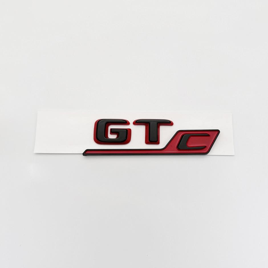 ABS 3D Chrome Silver Black Red Red Emblem Sticker Logo For C190 Series GT GTS GTC GTR Car Rear Trunk Badge Decal Accessories