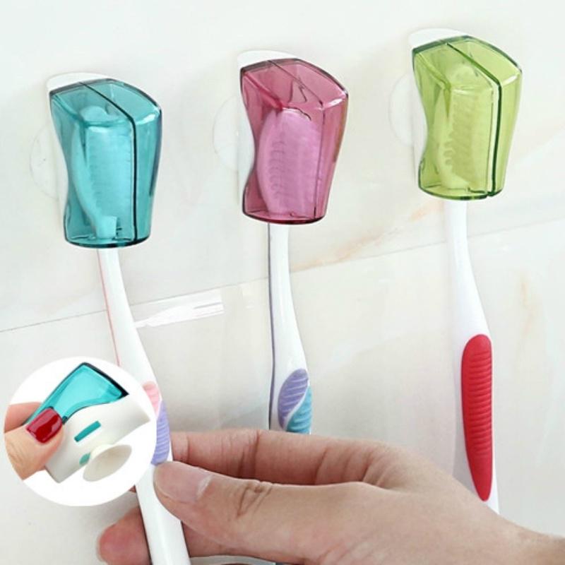 

3шт / Набор присоски Держатель зубной щетки Крышка Для хранения Настенное крепление Полка Для ванной комнаты Принадлежности Для дома